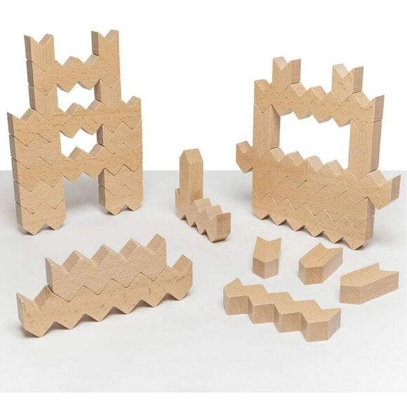 Educational Advantage Zig Zag Building Blocks STEM Learning Toy Motor Skill 30pc - Picture 4 of 5